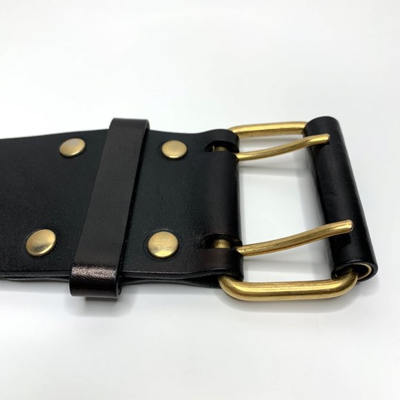 YSL Wide Rectangle Buckle Leather Corset Belt 34 - Picture 7 of 10